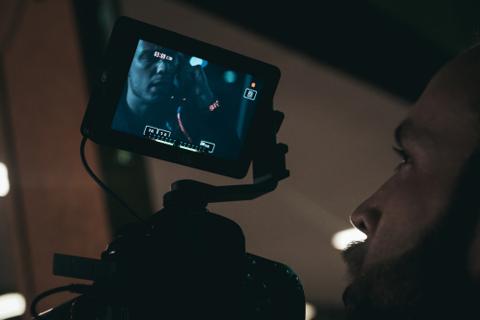 Content creator editing video